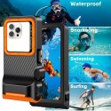 Etui wodoodporne Tech-Protect IPX8 Pro na telefon - pomarańczowo-czarne Tech-Protect