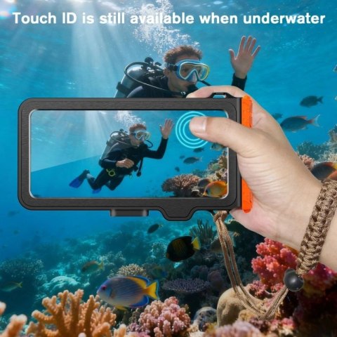 Etui wodoodporne Tech-Protect IPX8 Pro na telefon - pomarańczowo-czarne Tech-Protect