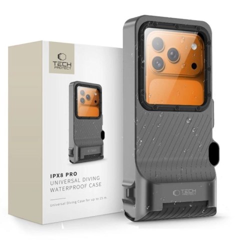 Etui wodoodporne Tech-Protect IPX8 Pro na telefon - szaro-czarne Tech-Protect