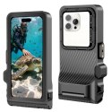 Etui wodoodporne Tech-Protect IPX8 Pro na telefon - szaro-czarne Tech-Protect