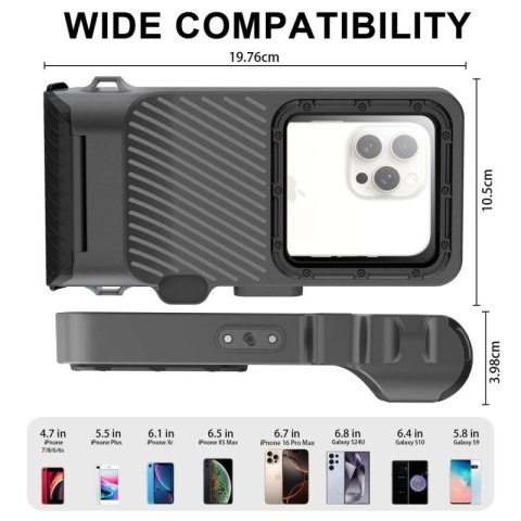 Etui wodoodporne Tech-Protect IPX8 Pro na telefon - szaro-czarne Tech-Protect