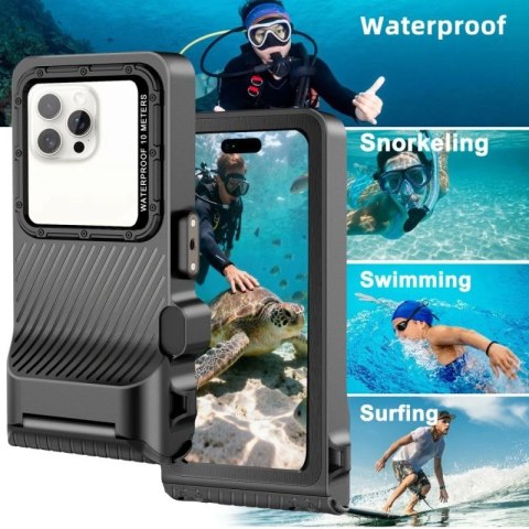 Etui wodoodporne Tech-Protect IPX8 Pro na telefon - szaro-czarne Tech-Protect