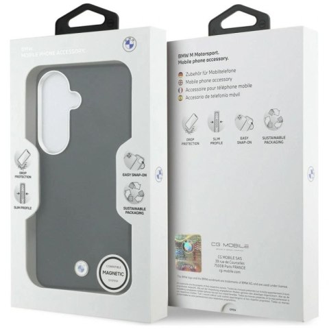 Etui BMW Sign Metal Logo MagSafe na Samsung Galaxy S26 - czarne BMW