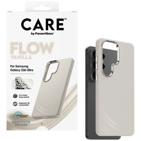 Etui CARE by PanzerGlass Flow Vanilla Qi na Samsung Galaxy S26 - beżowe PanzerGlass