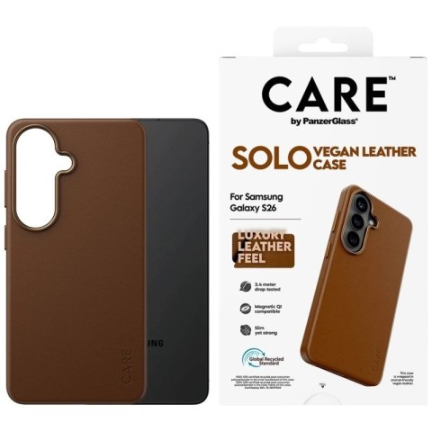 Etui CARE by PanzerGlass Solo na Samsung Galaxy S26 - brązowe PanzerGlass