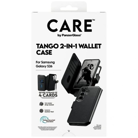 Etui CARE by PanzerGlass Tango 2w1 Wallet na Samsung Galaxy S26 - czarne PanzerGlass