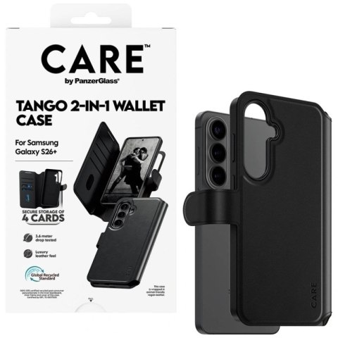 Etui CARE by PanzerGlass Tango 2w1 Wallet na Samsung Galaxy S26+ - czarne PanzerGlass