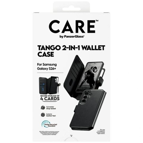 Etui CARE by PanzerGlass Tango 2w1 Wallet na Samsung Galaxy S26+ - czarne PanzerGlass