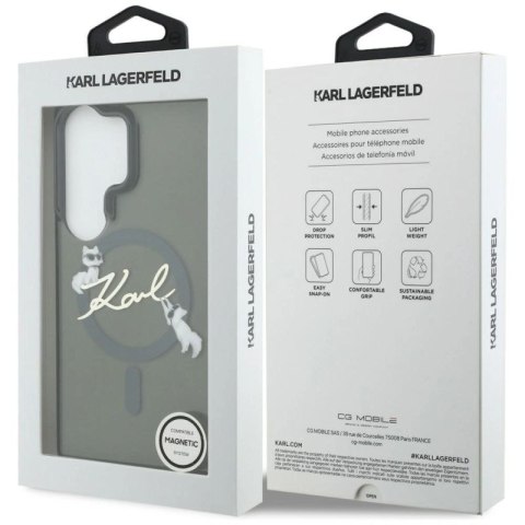 Etui Karl Lagerfeld IML KC Script MagSafe na Samsung Galaxy S26 Ultra - czarne Karl Lagerfeld