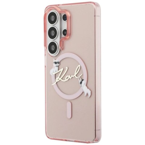 Etui Karl Lagerfeld IML KC Script MagSafe na Samsung Galaxy S26 Ultra - różowe Karl Lagerfeld
