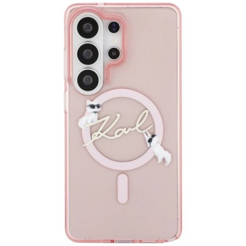 Etui Karl Lagerfeld IML KC Script MagSafe na Samsung Galaxy S26 Ultra - różowe Karl Lagerfeld