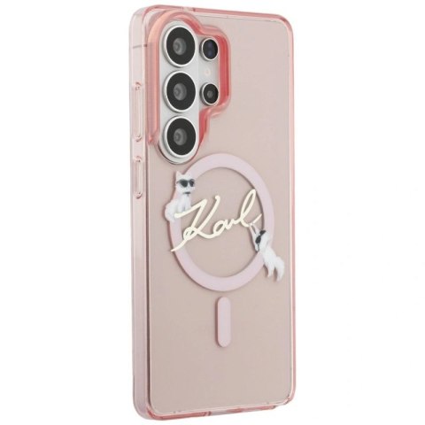 Etui Karl Lagerfeld IML KC Script MagSafe na Samsung Galaxy S26 Ultra - różowe Karl Lagerfeld