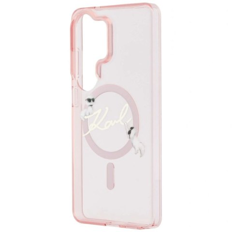 Etui Karl Lagerfeld IML KC Script MagSafe na Samsung Galaxy S26 Ultra - różowe Karl Lagerfeld