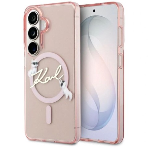 Etui Karl Lagerfeld IML KC Script MagSafe na Samsung Galaxy S26 - różowe Karl Lagerfeld