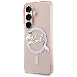 Etui Karl Lagerfeld IML KC Script MagSafe na Samsung Galaxy S26 - różowe Karl Lagerfeld