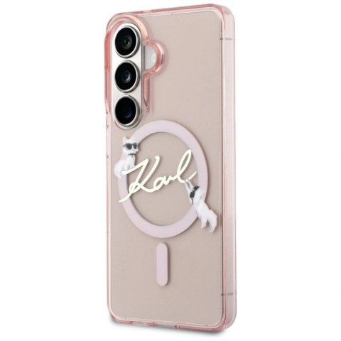 Etui Karl Lagerfeld IML KC Script MagSafe na Samsung Galaxy S26 - różowe Karl Lagerfeld
