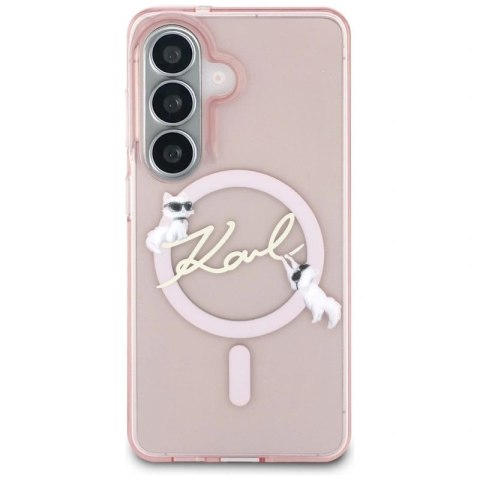 Etui Karl Lagerfeld IML KC Script MagSafe na Samsung Galaxy S26 - różowe Karl Lagerfeld