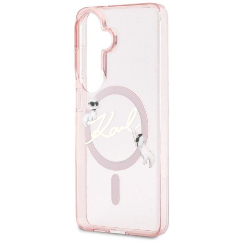Etui Karl Lagerfeld IML KC Script MagSafe na Samsung Galaxy S26 - różowe Karl Lagerfeld