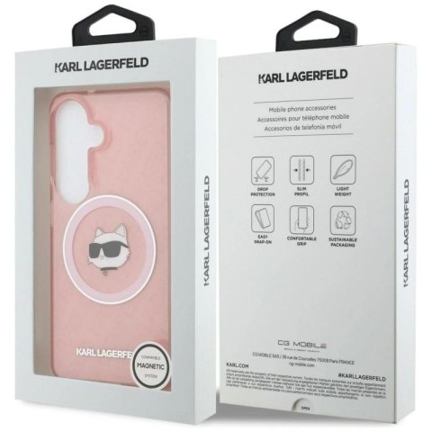 Etui Karl Lagerfeld IML Repeated Choupette MagSafe na Samsung Galaxy S26 Plus - różowe Karl Lagerfeld