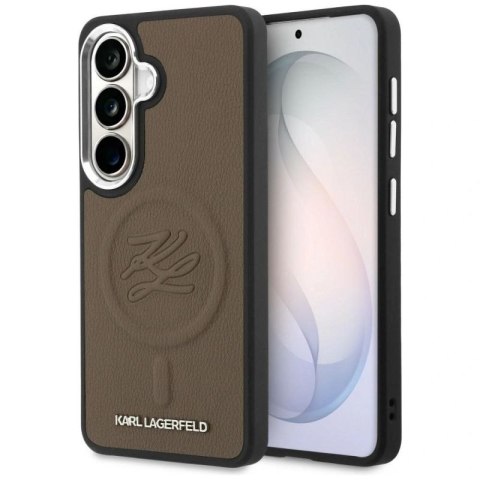 Etui Karl Lagerfeld Embossed Ring Initials MagSafe na Samsung Galaxy S26 - brązowe Karl Lagerfeld