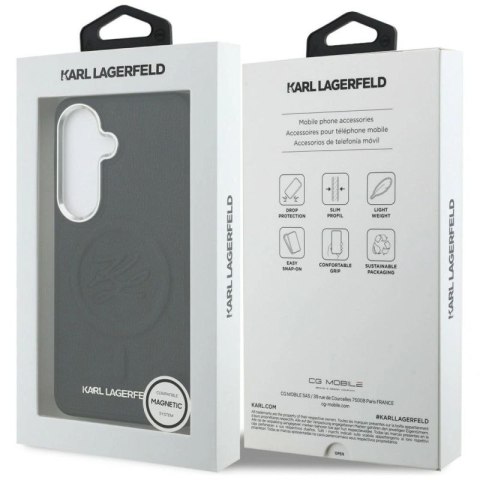 Etui Karl Lagerfeld Embossed Ring Initials MagSafe na Samsung Galaxy S26 - czarne Karl Lagerfeld