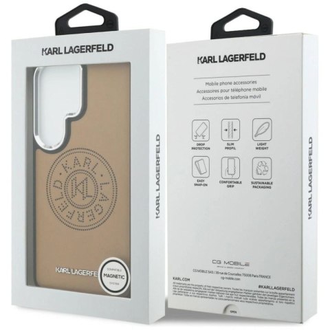 Etui Karl Lagerfeld Perforated KL MagSafe na Samsung Galaxy S26 Ultra - brązowe Karl Lagerfeld