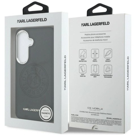 Etui Karl Lagerfeld Perforated KL MagSafe na Samsung Galaxy S26 - czarne Karl Lagerfeld
