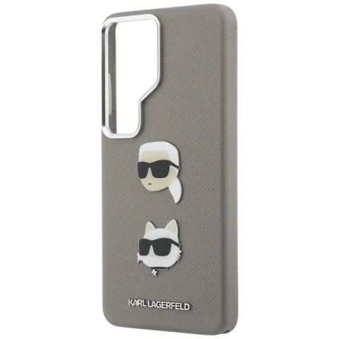 Etui Karl Lagerfeld Saffiano Double Heads Metal na Samsung Galaxy S26 Ultra - srebrne Karl Lagerfeld