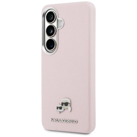 Etui Karl Lagerfeld Saffiano KC Metal Logo MagSafe na Samsung Galaxy S26 - różowe Karl Lagerfeld