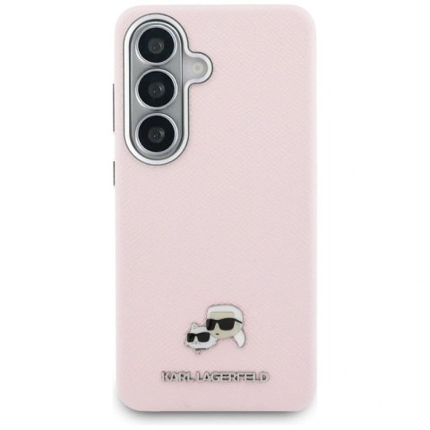Etui Karl Lagerfeld Saffiano KC Metal Logo MagSafe na Samsung Galaxy S26 - różowe Karl Lagerfeld