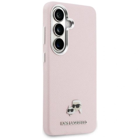 Etui Karl Lagerfeld Saffiano KC Metal Logo MagSafe na Samsung Galaxy S26+ - różowe Karl Lagerfeld