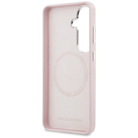 Etui Karl Lagerfeld Saffiano KC Metal Logo MagSafe na Samsung Galaxy S26+ - różowe Karl Lagerfeld
