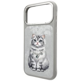 Etui Nimmy Lucky Fashion Cat MagSafe na iPhone 17 Pro - szare Nimmy