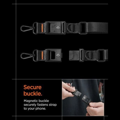 Smycz do telefonu Spigen DA30M Stap Crossbody - czarna Spigen