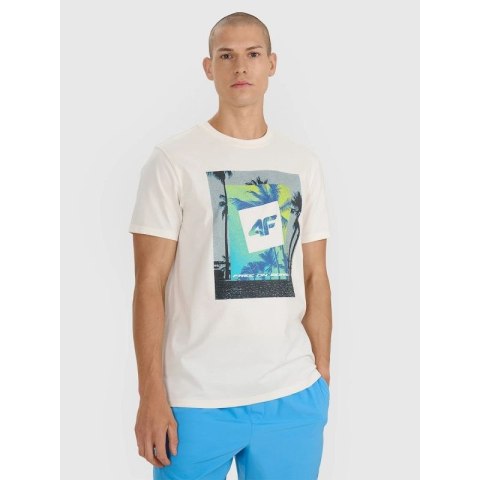 T-shirt regular z nadrukiem męski 4F 4FRSS25TTSHM2846-12S 4f