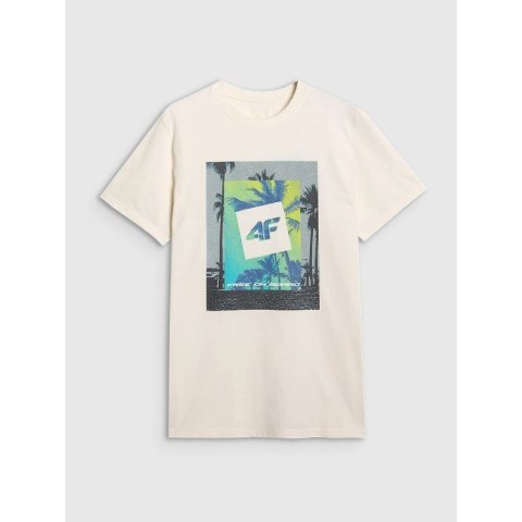 T-shirt regular z nadrukiem męski 4F 4FRSS25TTSHM2846-12S 4f