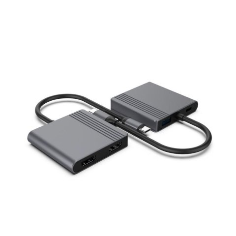 GEMBIRD MULTI ADAPTER USB TYPE-C 3 W 1 (PORT USB + HDMI + PD), KOLOR SZARY Gembird