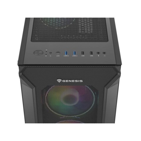 Obudowa NATEC Genesis Irid 505 ARGB NPC-1518 (ATX. Micro ATX. Mini ITX; kolor czarny) Genesis