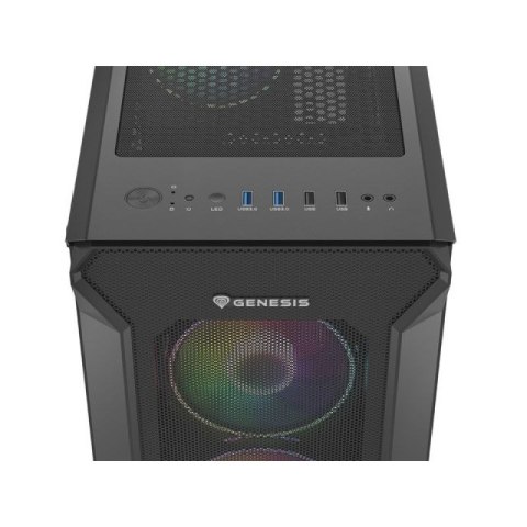 Obudowa NATEC Genesis Irid 505 ARGB NPC-1518 (ATX. Micro ATX. Mini ITX; kolor czarny) Genesis