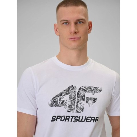 T-shirt regular z nadrukiem męski 4F 4FRAW25TTSHM3611-10S 4f