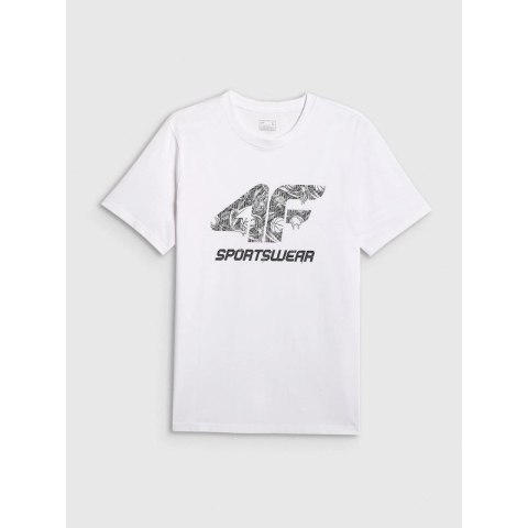 T-shirt regular z nadrukiem męski 4F 4FRAW25TTSHM3611-10S 4f