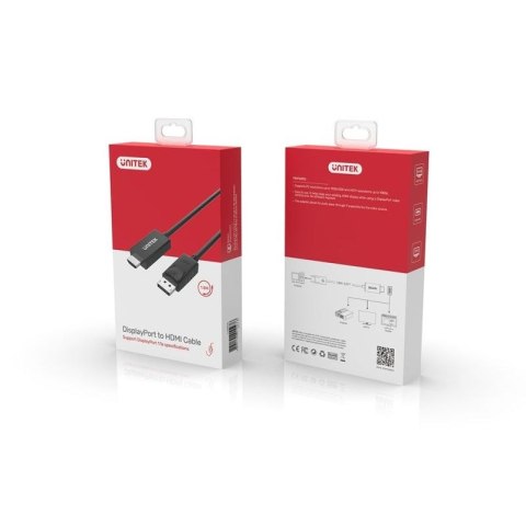 UNITEK ADAPTER DP - HDMI, M/M, 1,8M, Y-5118CA Unitek