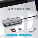 UNITEK AKTYWNY HUB USB-C 2X HDMI, CZYTNIK SD, 4K, RJ-45, PD 100W, 5 GBPS Unitek