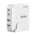 UNITEK ŁADOWARKA BIURKOWA GAN 100W 2XUSB-A 2XUSB-C BIAŁA Unitek