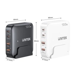 UNITEK ŁADOWARKA BIURKOWA GAN 100W 2XUSB-A 2XUSB-C BIAŁA Unitek