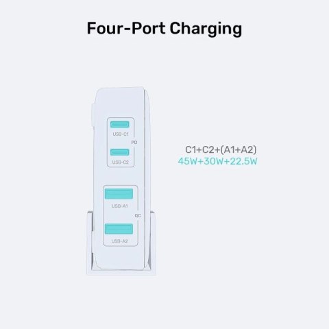 UNITEK ŁADOWARKA BIURKOWA GAN 100W 2XUSB-A 2XUSB-C BIAŁA Unitek
