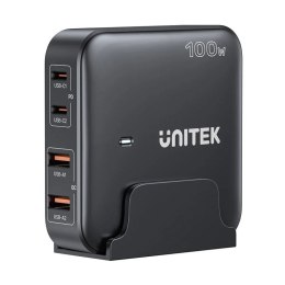 UNITEK ŁADOWARKA BIURKOWA GAN 100W 2XUSB-A 2XUSB-C CZARNA Unitek