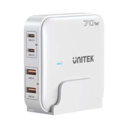 UNITEK ŁADOWARKA BIURKOWA GAN 70W 2XUSB-A 2XUSB-C BIAŁA Unitek