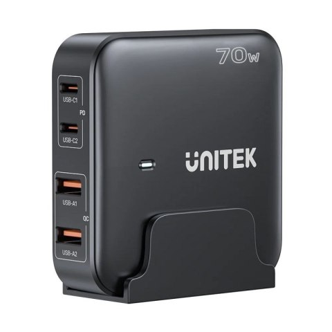 UNITEK ŁADOWARKA BIURKOWA GAN 70W 2XUSB-A 2XUSB-C Unitek