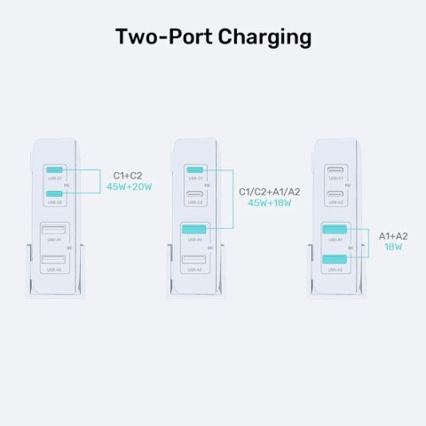 UNITEK ŁADOWARKA BIURKOWA GAN 70W 2XUSB-A 2XUSB-C Unitek